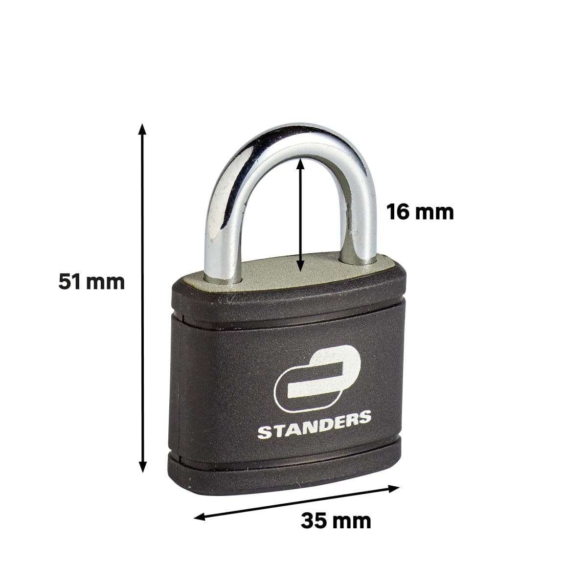 Bricocenter PADLOCK FOR INTERNAL USE SHORT ARC 35MM. CAST IRON, 3 PIECES