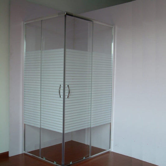 Bricocenter IMPERO RECTANGULAR SHOWER CUBICLE L68-78X88-98 H190 CM SCREEN-PRINTED GLASS 4 MM CHROME