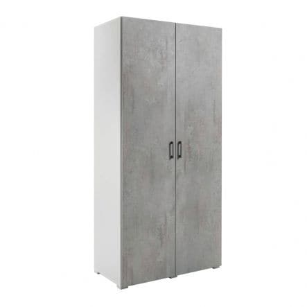 MODULAR WARDROBE IN KIT W90 D45 H195 WHITE CEMENT DOORS - best price from Maltashopper.com BR440002023