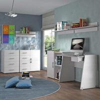 drawer cabinet 4 drawers w90xd40xh87cm in white melamine wood - best price from Maltashopper.com BR440001504