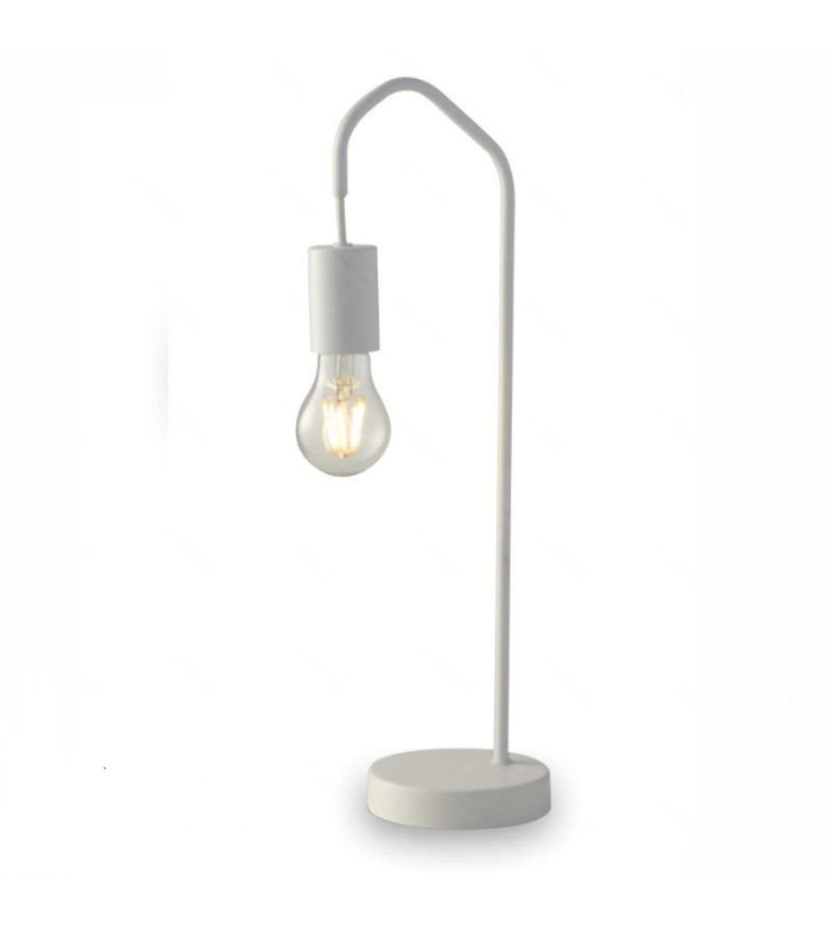 TABLE LAMP HABITAT METAL WHITE 1XE27 17X48CM - best price from Maltashopper.com BR420006766