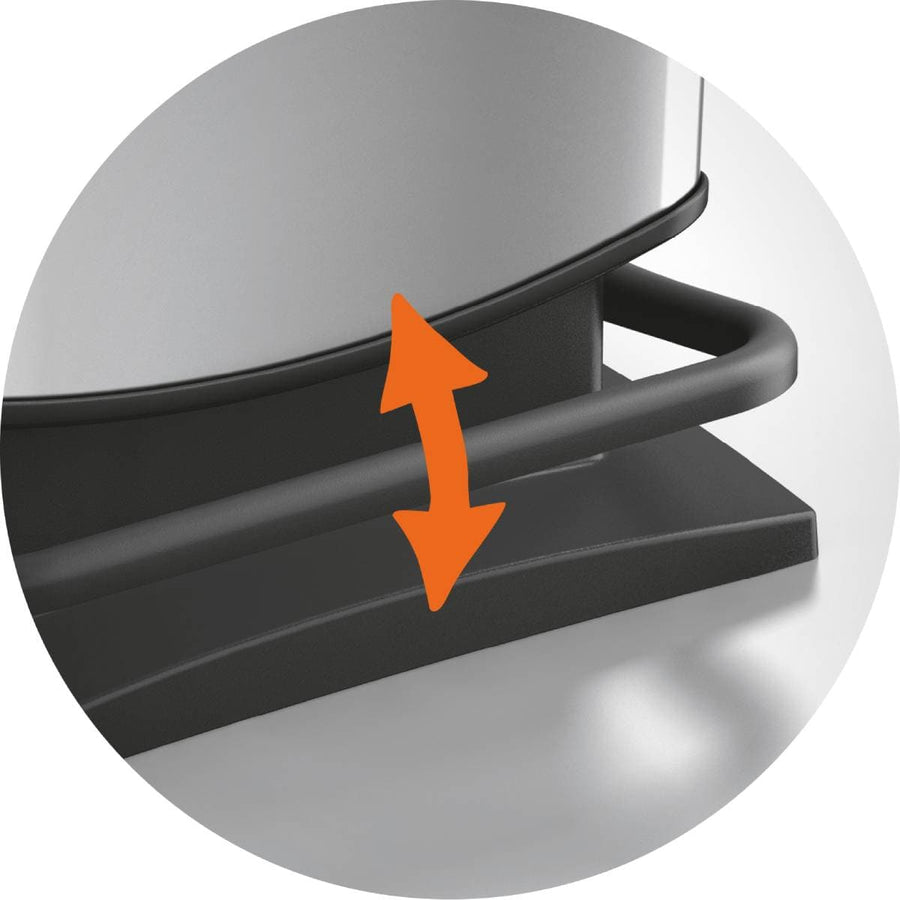 Bricocenter PASO 20 LITRE SILVER DUSTBIN WITH PEDAL SLOW CLOSING FLOOR PROTECTORS