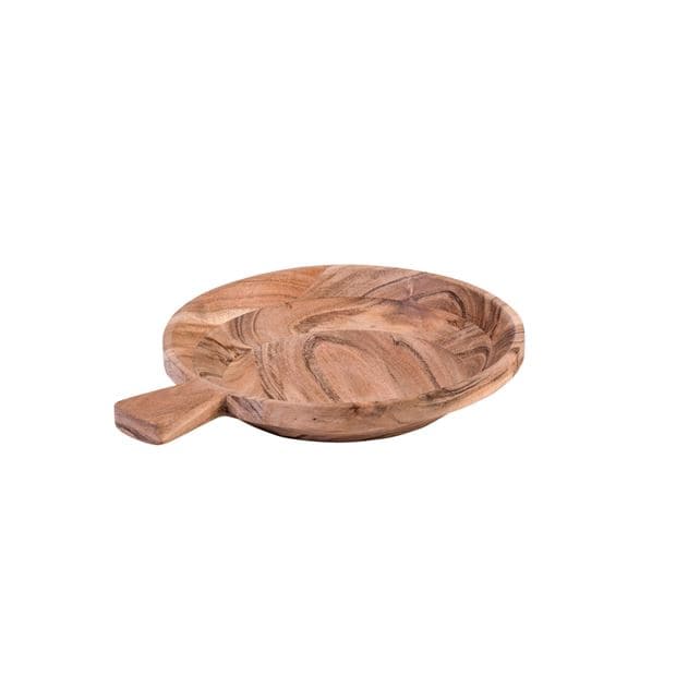 ACACIA CHIC Deep plate with natural handle H 5 x W 29 cm - Ø 23 cm - best price from Maltashopper.com CS655802