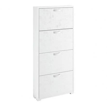 SLIM SHOE CABINET 4 FLAP WHITE 67X18X147H - best price from Maltashopper.com BR440002754