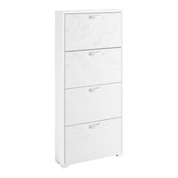 SLIM SHOE CABINET 4 FLAP WHITE 67X18X147H - best price from Maltashopper.com BR440002754