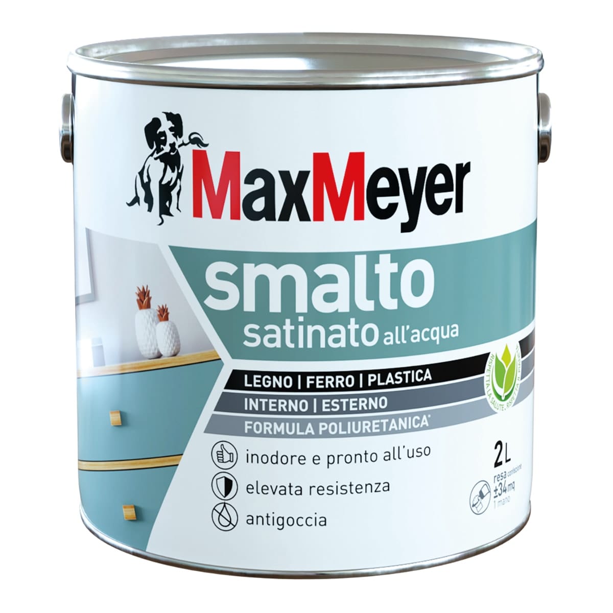 Bricocenter BROWN SATIN POLYURETHANE WATERBORNE ENAMEL 2 L