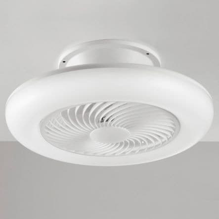 CEILING LIGHT WITH FAN ALISEO ACRYLIC WHITE D60 LED 40W CCT SMART - best price from Maltashopper.com BR420006043