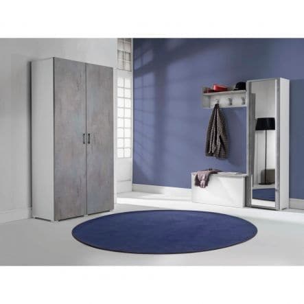 Bricocenter MODULAR WARDROBE IN KIT W90 D45 H195 WHITE CEMENT DOORS