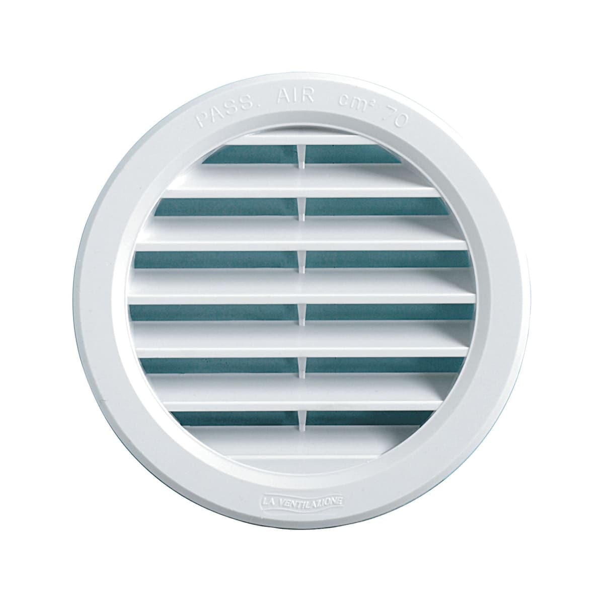 Bricocenter ROUND INC. VENTILATION GRILLE W/MESH AND DISPENSER HOLE 97 MM WHITE PLASTIC