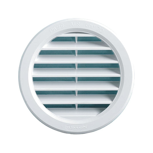 Bricocenter ROUND INC. VENTILATION GRILLE W/MESH AND DISPENSER HOLE 97 MM WHITE PLASTIC