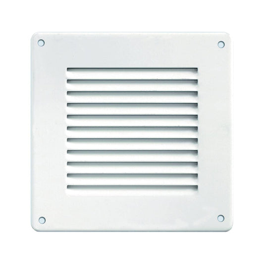 Bricocenter SQUARE OVERLAPPING VENTILATION GRILLE W/MESH MM 140X140 METAL WHITE