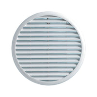 UNIVERSAL ROUND VENTILATION GRILLE W/SPRING MESH MM 165-220 WHITE PLASTIC