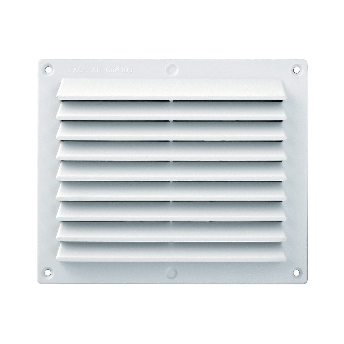 OVERLAPPING RECTANGULAR VENTILATION GRILLE W/MESH MM 175X146 WHITE PLASTIC