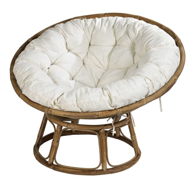 PAPASAN Natural lounge chair, antique white H 85 x W 102 x D 110 cm - Ø 113 cm