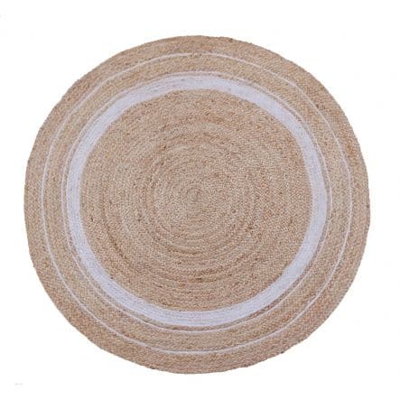 150 CM WHITE JUTE RUG - best price from Maltashopper.com BR480009957