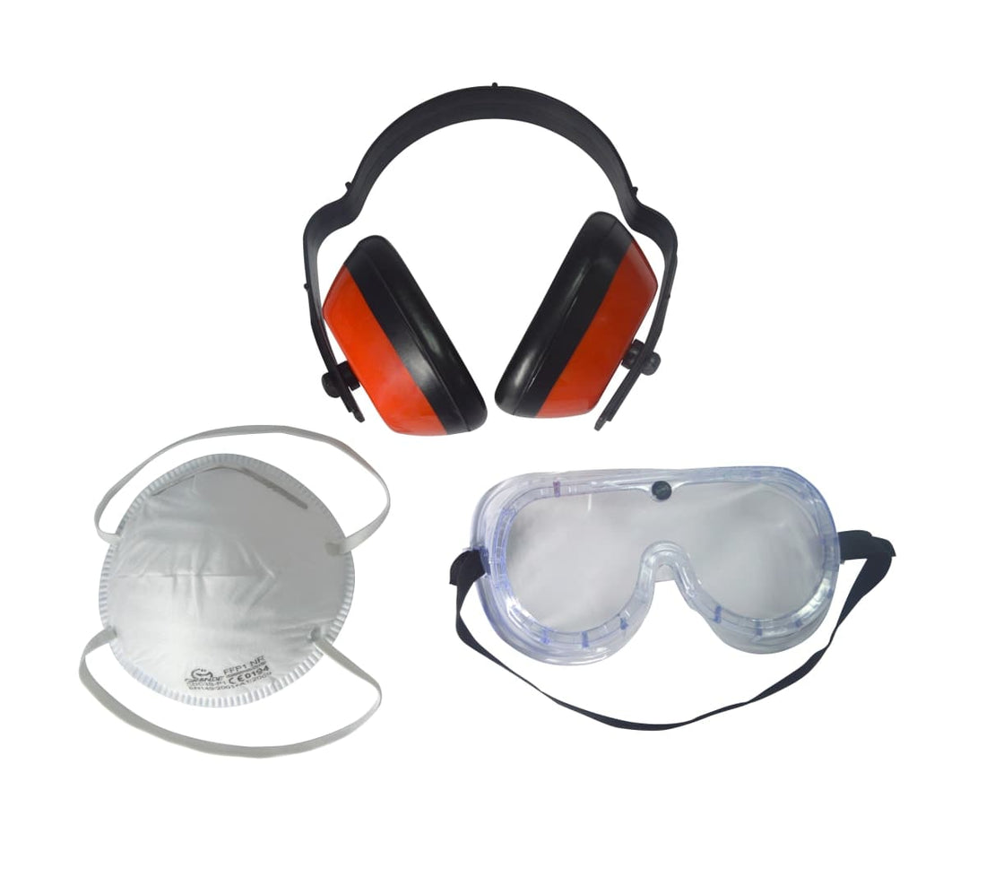 HEADPHONE PROTECTION SET 25 DB+FACE MASK FFP1+ GOGGLES