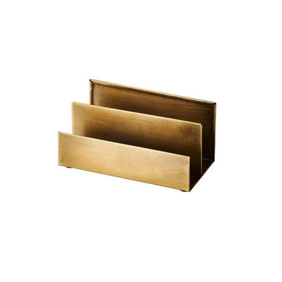 BRASS Letter holder with 2 compartments bronze H 8 x W 17 x D 9 cm - best price from Maltashopper.com CS666001