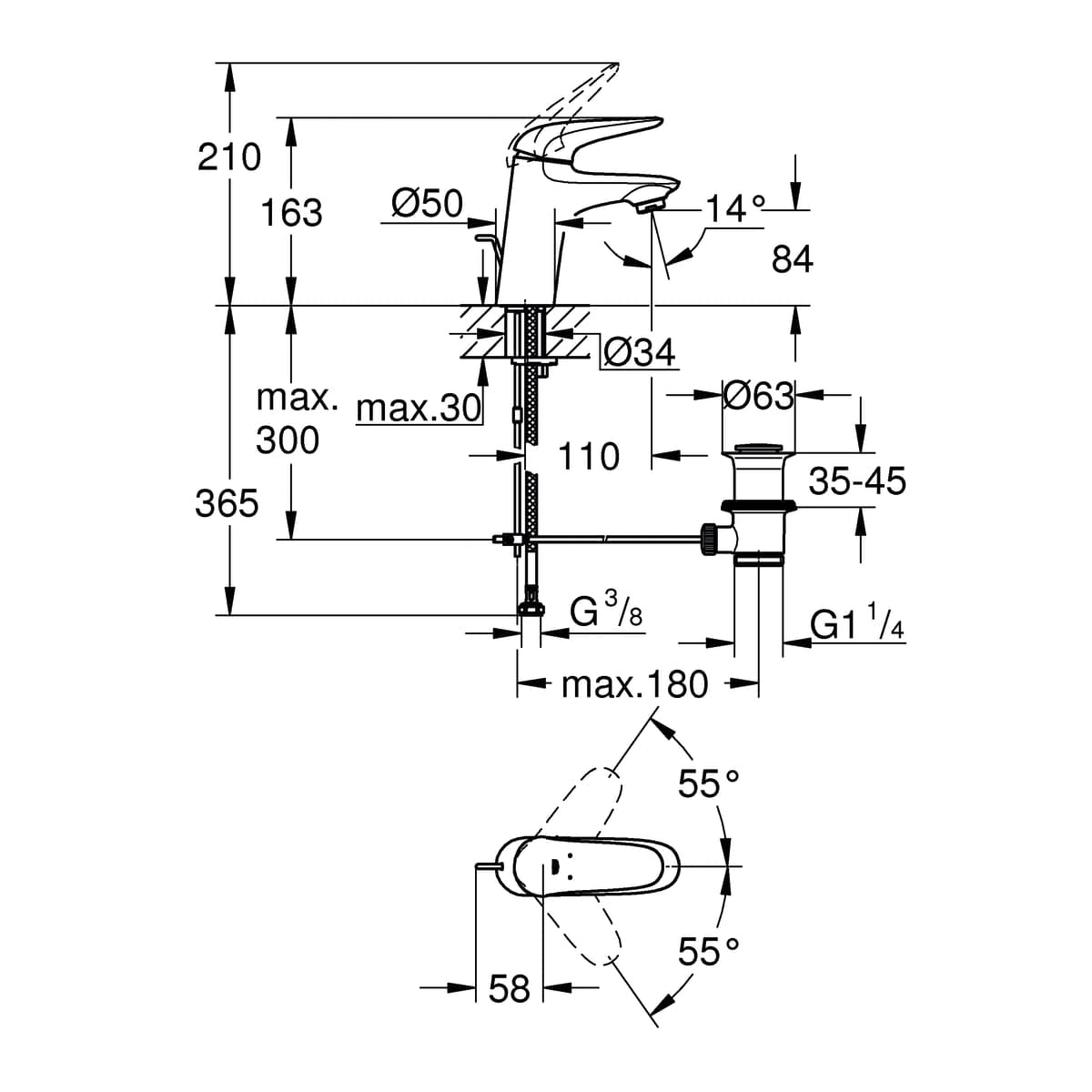 GROHE ESTYLE NEW BASIN MIXER CHROME W/DRAIN - best price from Maltashopper.com BR430009024