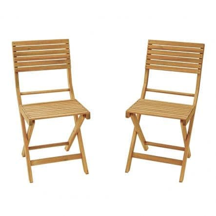 Bricocenter SOLIS NATIALAL - Set of 2 folding Chairs - wood Acacia 38x51xh81