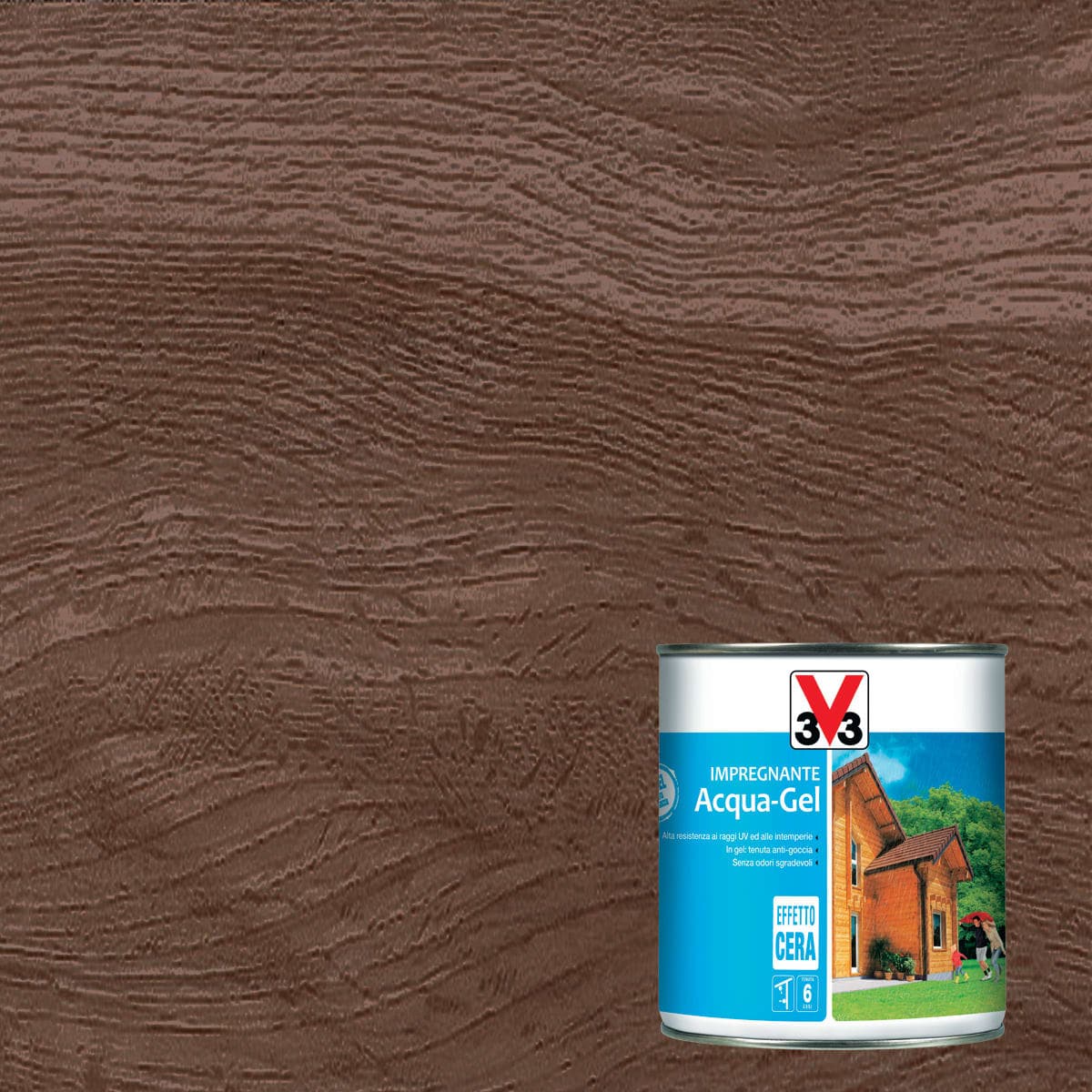 Bricocenter WOOD IMPREGNATING AGENT WATER GEL ANTIQUE WALNUT 750ML