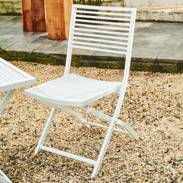 JESSE Folding chair white, beige H 84 x W 45 x D 61 cm - best price from Maltashopper.com CS667331