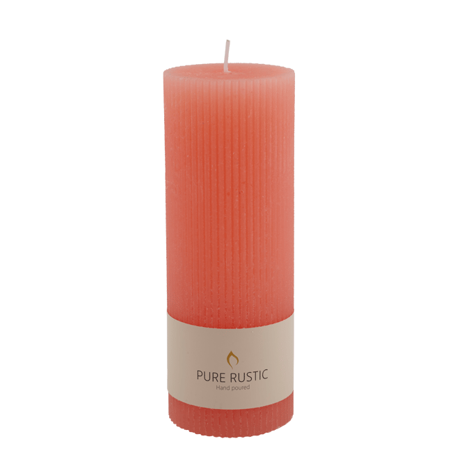 Casa RUSTIC RIB CANDLE SALMON 7X19