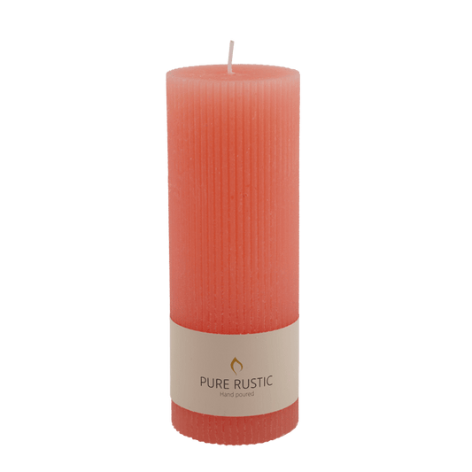 Casa RUSTIC RIB CANDLE SALMON 7X19