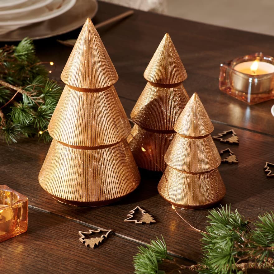 Casa GLAM TREE Golden decoration H 13 x W 7.5 x D 7.5 cm