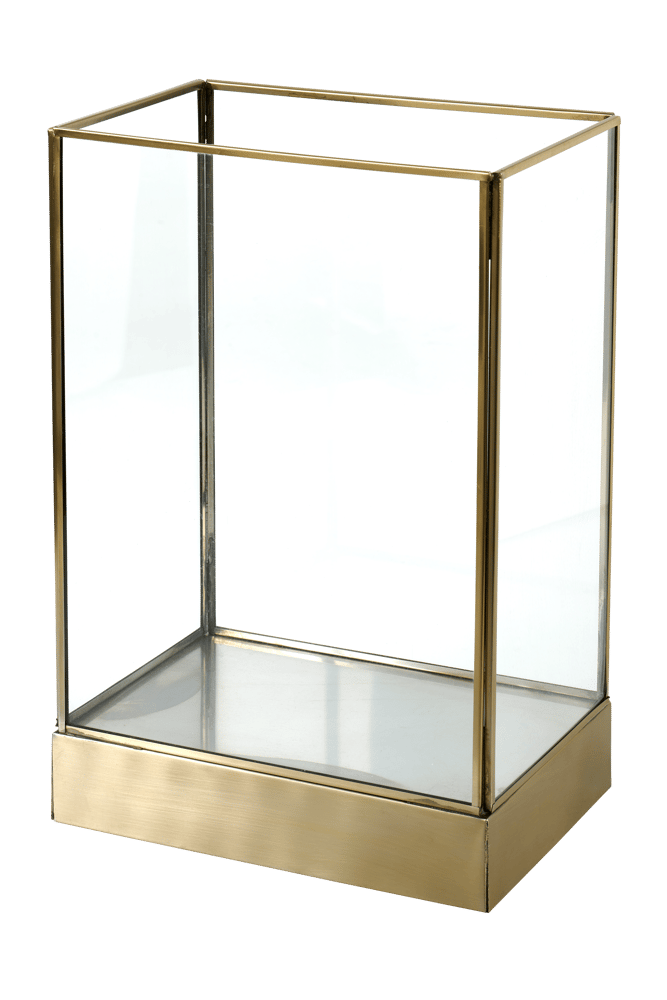 PHANTOM Candle holder transparent, golden H 33 x W 22 x D 15 cm
