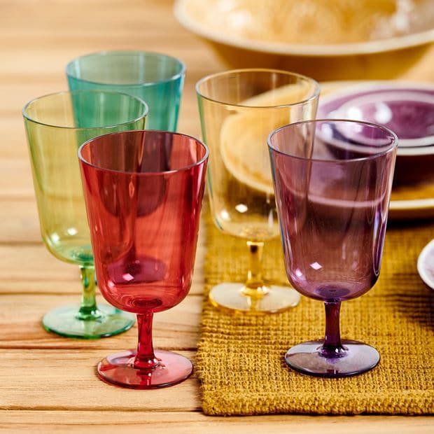 Casa BORA Wine glass 5 various colours H 14.5 cm - Ø 8 cm