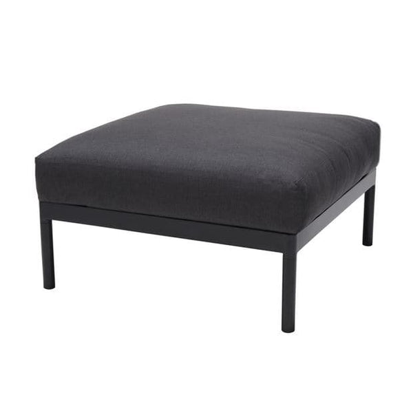 HANNA Lounge footstool black, natural H 25.7 x W 73.8 x L 77.2 cm