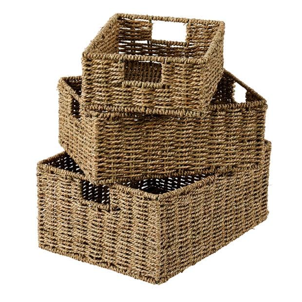 SEAGRASS Natural drawer basket H 13 x W 34 x D 25 cm