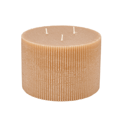 RUSTIC Ocher wavy candle H 10 cm - Ø 15 cm - best price from Maltashopper.com CS677362