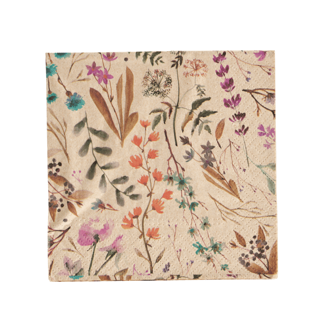 ECO DRIED FLOWER Set of 20 multi-coloured napkins - best price from Maltashopper.com CS684866