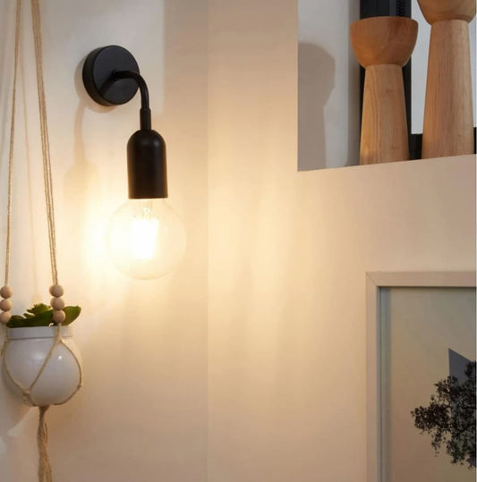 Bricocenter HOOPA METAL HOOPA Wall Lamp MATT BLACK 9x18.7x10CM E27=60W