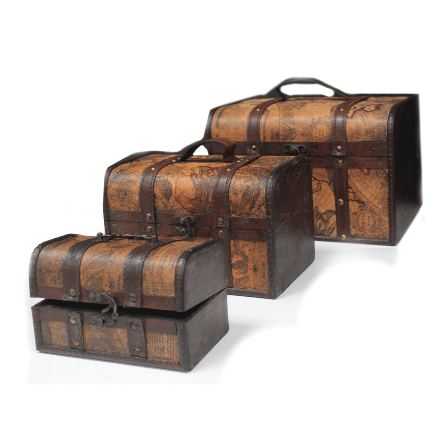 Bliss Old Map Chest - Set of 3