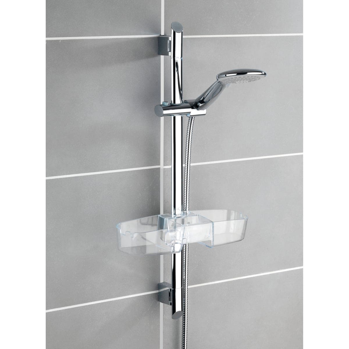 Bricocenter PREMIUM SHOWER ACCESSORY SMALL SLIDING RAIL ATTACHMENT TRANSPARENT PLASTIC MATERIAL