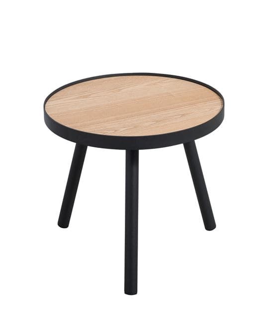 ALEXIS Coffee table black, natural H 36 cm - Ø 40 cm - best price from Maltashopper.com CS611317