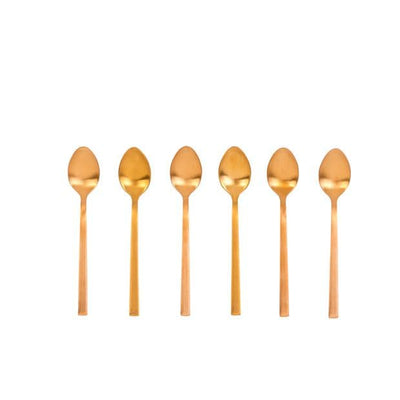 SUBLIMO Espresso spoons set of 6 goldenL 12 cm - best price from Maltashopper.com CS616518