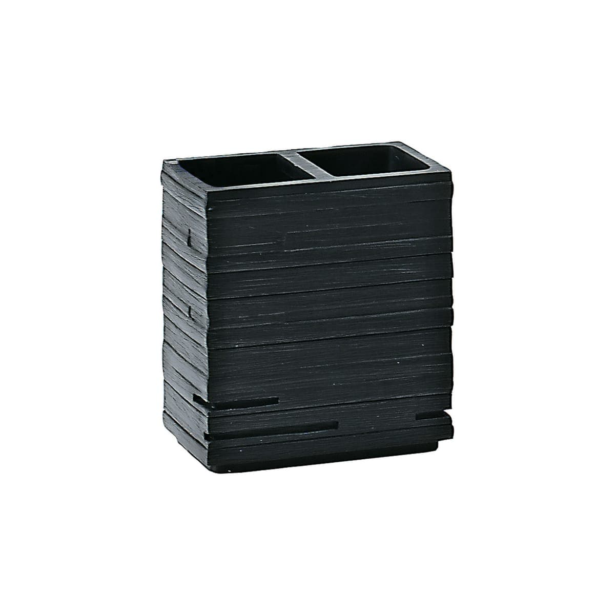 BLACK RESIN SQUARE TOOTHBRUSH HOLDER - best price from Maltashopper.com BR430470483