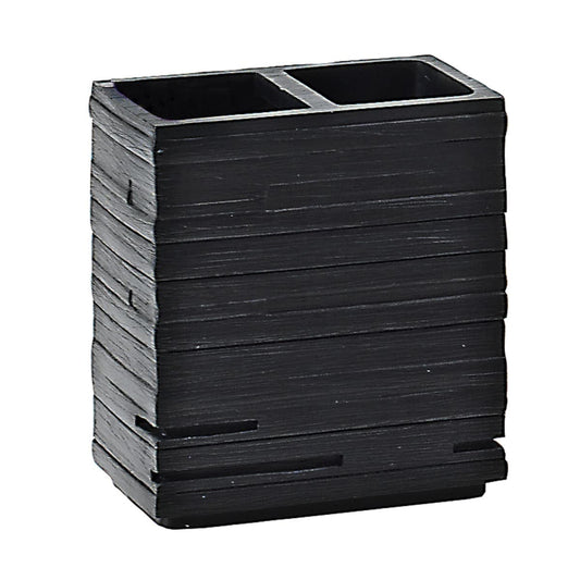 BLACK RESIN SQUARE TOOTHBRUSH HOLDER - best price from Maltashopper.com BR430470483