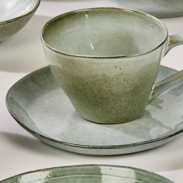 Casa EARTH LAGOON Light green dessert plate, Ø 20 cm