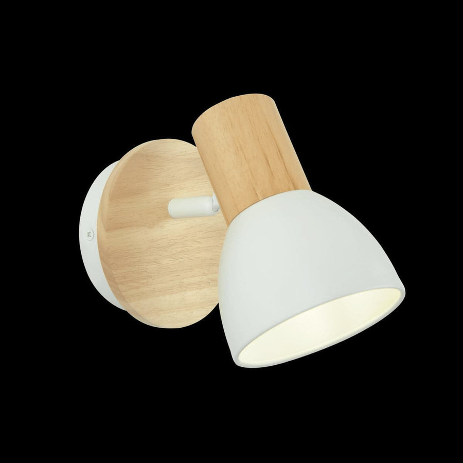 VENOSA SPOTLIGHT WOOD AND METAL WHITE 12X10X19CM E14=15W - best price from Maltashopper.com BR420007014