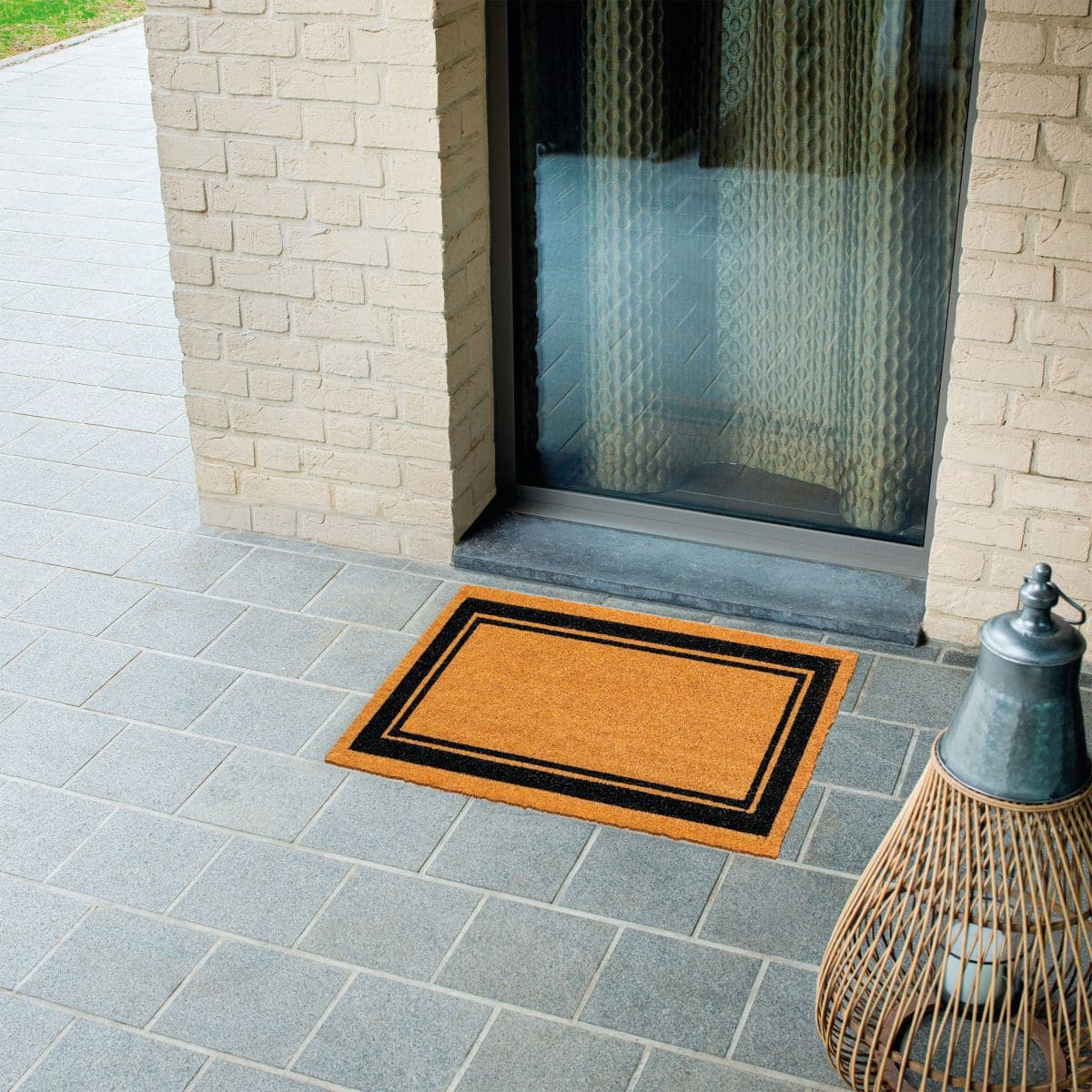 Bricocenter DAMIEN COCONUT DOORMAT WITH BLACK BORDER 40X70 CM