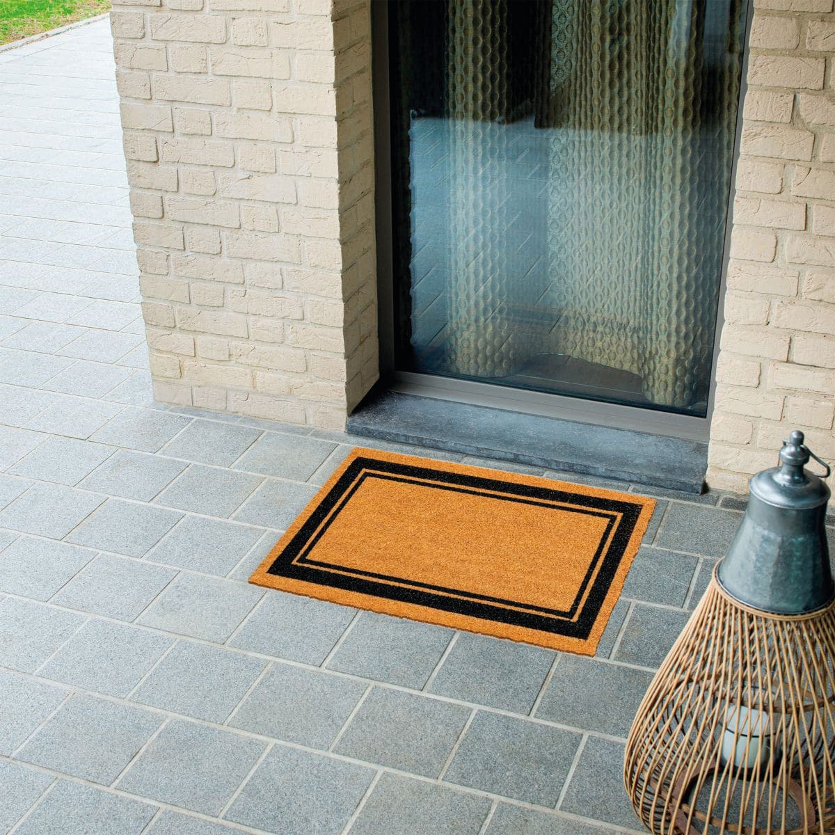 DAMIEN COCONUT DOORMAT WITH BLACK BORDER 40X70 CM