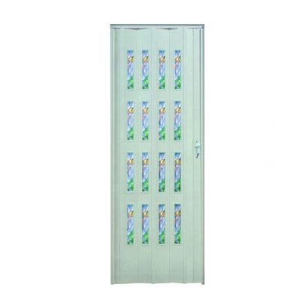 Vera folding door cm 89.5x214 glossy white veined with glass and aluminium lock - best price from Maltashopper.com BR450110014