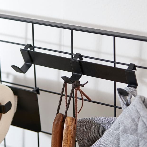 MODULAR Coat hanger with 3 hooks black H 3 x W 20 x D 3.5 cm - best price from Maltashopper.com CS649124