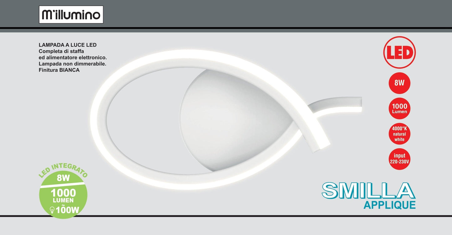 Bricocenter SMILLA METAL WALL LAMP WHITE 22X12CM LED 12W NATURAL LIGHT
