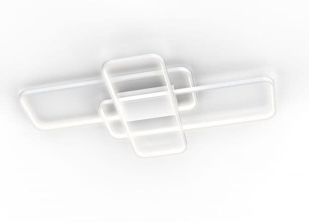 Bricocenter CEILING LAMP NATO ALUMINIUM WHITE 85X50 CM LED 45W NATURAL LIGHT WITH REMOTE CONTROL