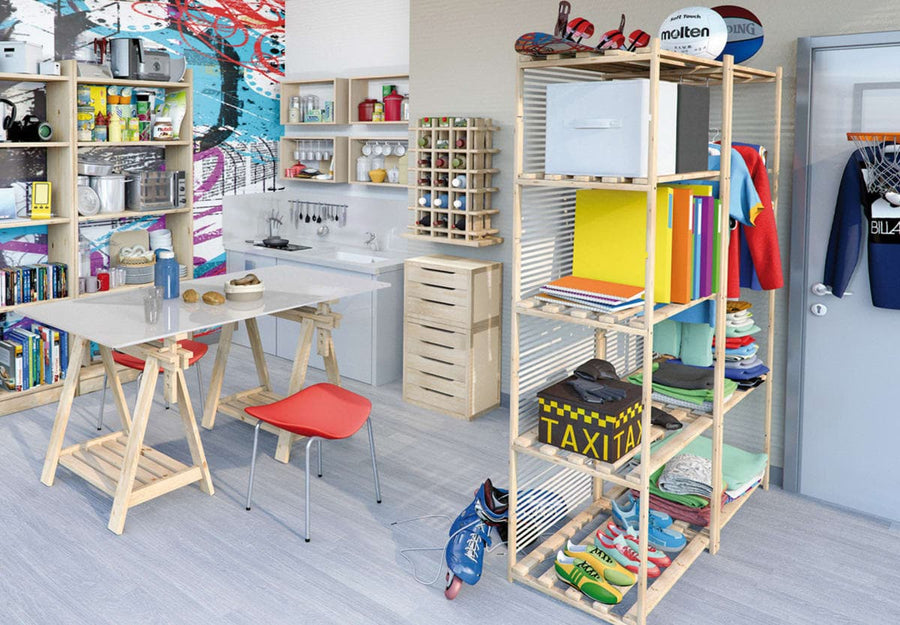 Bricocenter WOODEN SHELF L70XP30XH170CM 5 SHELVES